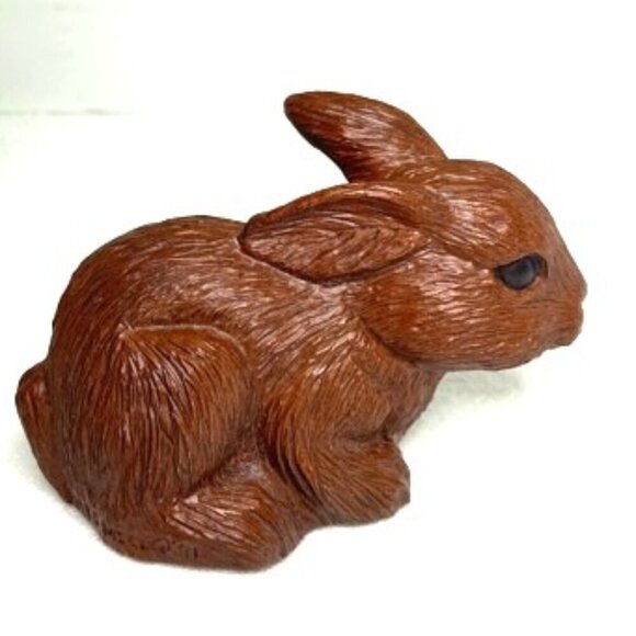 Vtg Red Mill Mtg Bunny Rabbit Figurine Pecan Resin 1991 - Picture 2 of 8
